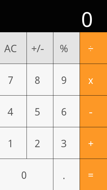 Calculator demo screenshot